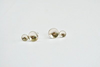 Zilveren oorstekers met kleine kuipjes
