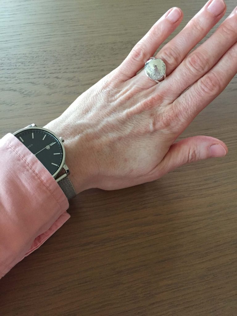 gepersonaliseerde ring met vingerafdruk