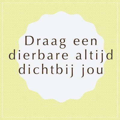 Draag een dierbare altijd dichtbij jou